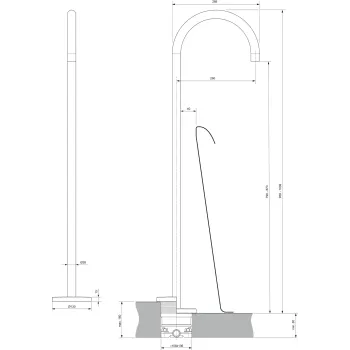 Vannos ištekėjimas Ideal Standard Joy, matinė auksinė, 1039 mm, A7387A2