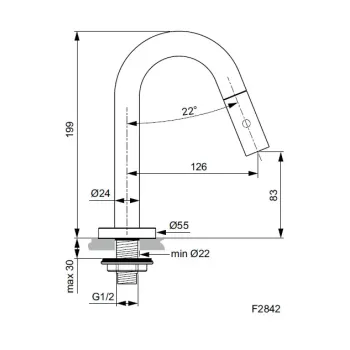 Vonios kriauklės maišytuvas Ideal Standard IdealStream, chromas, F2842AA
