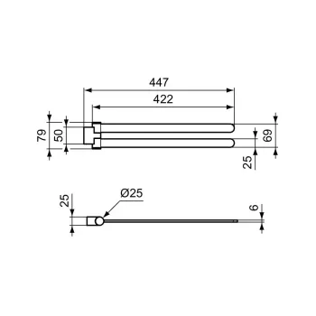 Rankšluosčių laikiklis Ideal Standard Conca, 45 cm, chromas, T5396AA
