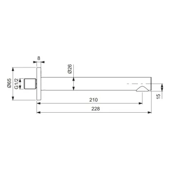 Vonios išteka Ideal Standard Ceralife O, matinė juoda, 210 mm, BE030XG