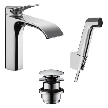 Vonios kriauklės maišytuvas Hansgrohe Vivenis, su Push-Open išleidimu, bidė, EcoSmart, chromas, 75210000 NEW