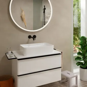 Vannas istabas izlietnes maisītājs Hansgrohe Tecturis S, iebūvējams, ar PopUp vārstu, 2 atveru montāžai, EcoSmart, matēta melna, 73351670 NEW