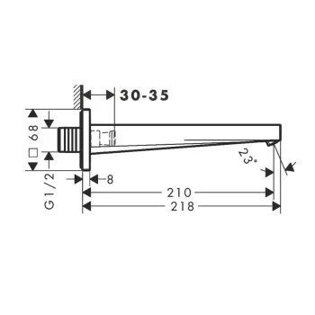Vonios ištekėjimas Hansgrohe Tecturis E, chromas, 73410000 NEW