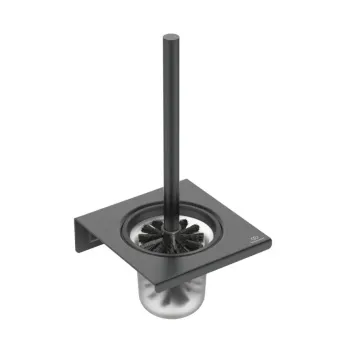 Tualetinis šepetys Ideal Standard ALU+, su laikikliu, matinio stiklo/matinės juodos, BD593XG