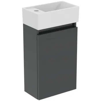 Vannos kambario spintelė Ideal Standard Eurovit+, 55x35x20 cm, su kriaukle, 1 durys, tamsiai pilka, R0570TI