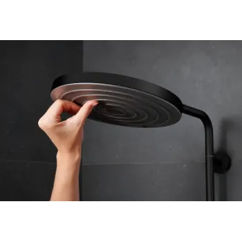 Dušo sistema Hansgrohe Pulsify S Puro su termostatu, diametras 26 cm, 3 režimai, EcoSmart, matinė juoda, 24237670 NEW