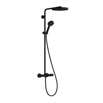 Dušo sistema Hansgrohe Pulsify S Puro su termostatu, diametras 26 cm, 3 režimai, EcoSmart, matinė juoda, 24237670 NEW
