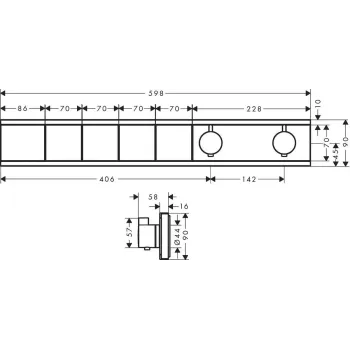 Vannas / Dušas maisītājs Hansgrohe RainSelect, iebūvējams, matēta melna, 15382670 NEW