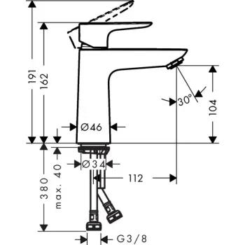 Hansgrohe Talis E vonios praustuvo maišytuvas, CoolStart, matinė juoda chromas, 71714340 NEW