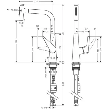 Virtuvinis kranas Hansgrohe Talis Select M51, ištraukiamas antgalis, nerūdijantis plienas, 72823800 NEW