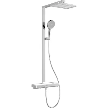 Dušo sistema Kielle Vega su termostatu, 3 srovės Chromuota/Balta 20618010