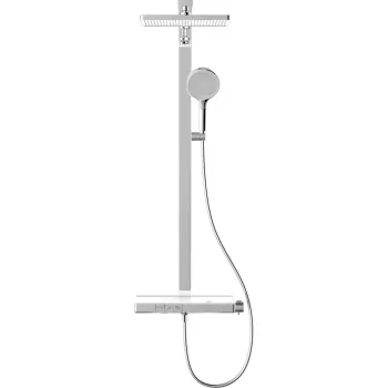 Dušo sistema Kielle Vega su termostatu, 3 srovės Chromuota/Balta 20618010