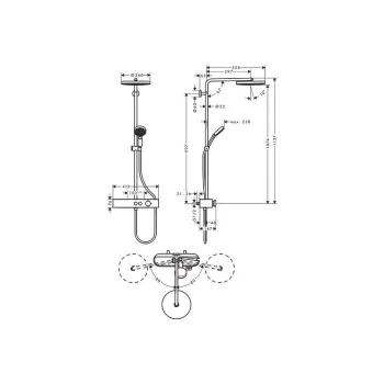 Dušas sistēma Hansgrohe Pulsify  260 1j Eco  24221140 brushed bronze