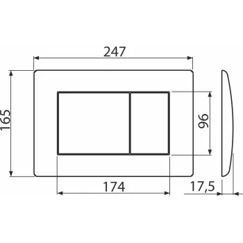 Kielle Gemini III mygtukas įmontuotam rėmui matinio chromo 70208010