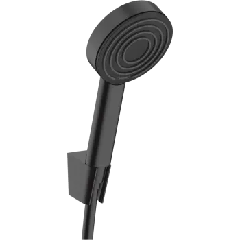 Dušo komplektas Hansgrohe Pulsify 105 1jet, su laikikliu ir dušo žarna 1250mm, matinė juoda