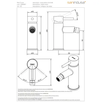 Bidė maišytuvas Sanindusa New Icone, Chromuotas 526040111