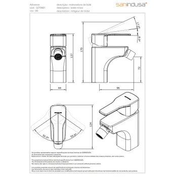 Bidė maišytuvas Sanindusa Advance, Chromuotas 527040111