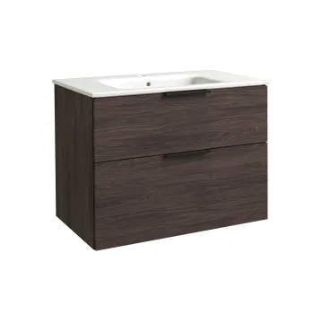Vonios spintelė Raguvos Baldai Grand, su praustuvu, 80cm, rudas ąžuolas