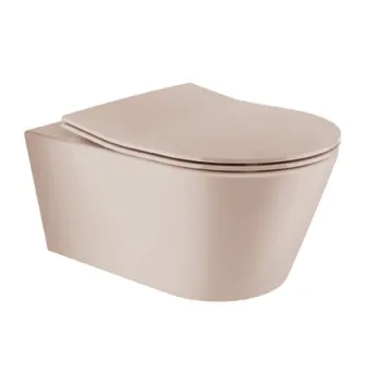 Tualeto komplektas Sanindusa Sanfix rėmas su Urb.y 48 Rimfree Taupe Matt unitazu su SoftClose dangčiu ir chromuota mygtuku