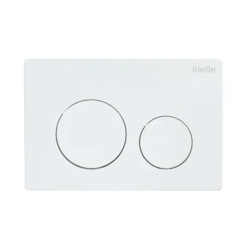 Tualeto komplektas Kielle Genesis su Kielle Gaia be rėmelio unitazu, SoftClose dangčiu ir Gemini New I baltu mygtuku 30528SS10