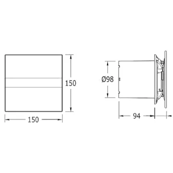 Ventiliatorius Sapho Cata E Aksiolinis E-100 GBTH su automatinio valdymo sistema, juodas 00900602