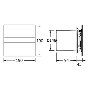 Ventiliatorius Sapho Cata E ašinis su automatinio valdymo sistema E-150 GTH, 21W, 150 mm, baltas 00902200