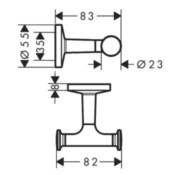 AXOR Universal Circular dvigubas rankšluosčių laikiklis, matinė juoda 42812670