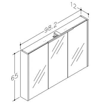 Veidrodis Raguvos Baldai Urban 100 su LED apšvietimu baltas matinės
