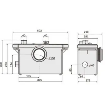 Kanalizacijos siurblys CEVA Sololift komplektas F600A (0.6kW ~230V)