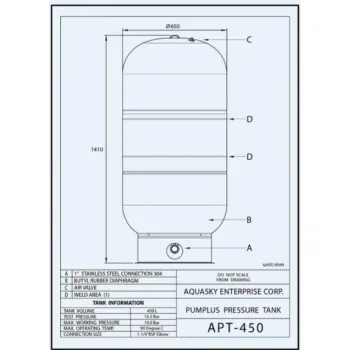 Hidroforas (Spaudimo katilas) AQUASKY 450L Vertikalus APT-450V