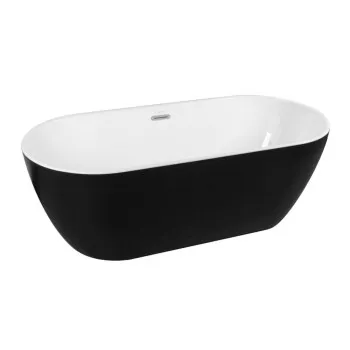 Laisvai stovinti vonia Kielle Idolio 170x75cm, akrilo, matinė juoda/balta 11324434