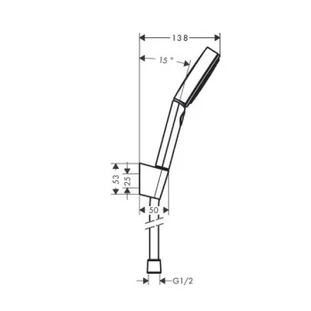 Dušo komplektas Hansgrohe PulsifySelS 3j su laikikliu ir dušo žarna 1250mm 24302670 Juodas matinė