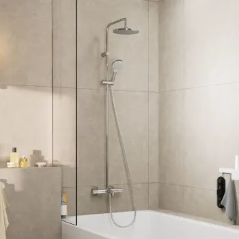 Dušo sistema Hansgrohe Vernis Blend Showerpipe 200 1jet EcoSmart su termostatu 26079000 Chromuota