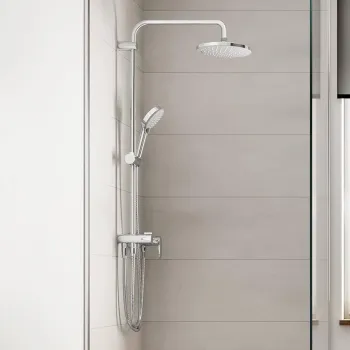 Dušo sistema Hansgrohe Vernis Blend Showerpipe 200 1jet EcoSmart Reno 26099000 Chromuota