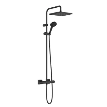 Dušo sistema Hansgrohe Vernis Shape Showerpipe 240 1jet EcoSmart su termostatu 26429670 Juodas matinė