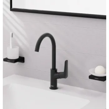 Vonios kriauklės maišytuvas Hansgrohe Logis .210 su sukamu antgaliu 71131670 Juodas matinė