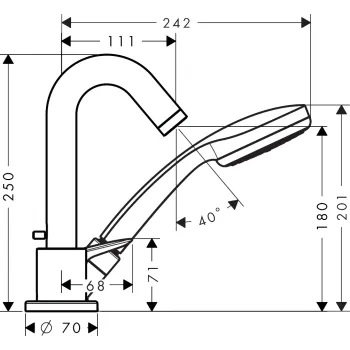 Vonios / Dušo maišytuvas Hansgrohe Logis Secuflex 71310000 Chromuotas