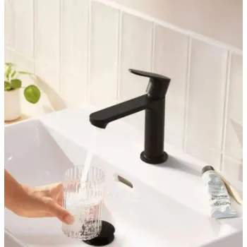 Vonios kriauklės maišytuvas Hansgrohe Rebris S 80 CoolStart EcoSmart+ su pop up išleidimu 72586670 Juodas matinė