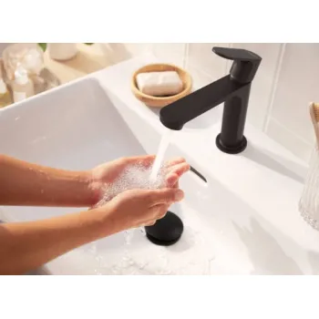 Vonios kriauklės maišytuvas Hansgrohe Rebris S 110 CoolStart EcoSmart+ su pop up išleidimu 72588670 Juodas matinė