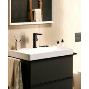 Hansgrohe Tecturis E 210 Fine CoolStart EcoSmart+ praustuvo maišytuvas su push-open išleidimu ir sukamu antgaliu 73060670 Juodas Matinis