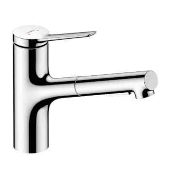 Virtuvinis kranas Hansgrohe Zesis M33 150 2jet su ištraukiamu antgaliu 74821000 Chromuotas