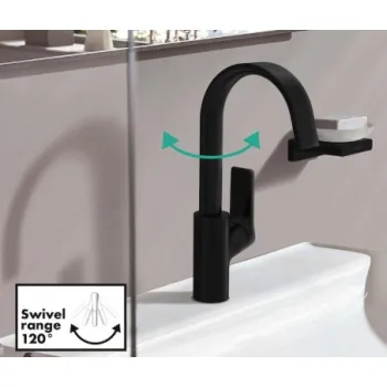 Vonios kriauklės maišytuvas Hansgrohe Vivenis 210 su pasukamu išteku 75032670 Juodas matinė