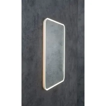 Vonios kambario veidrodis Sapho Float Rėmo 50x70cm, su LED apšvietimu, baltas 22571