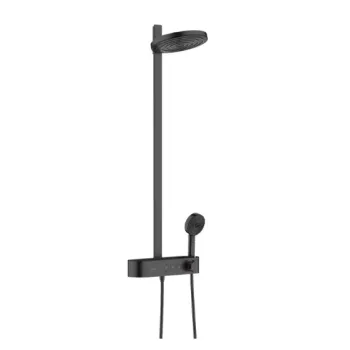 Dušo sistema Hansgrohe Pulsify 260 2 jet su termostatu ShowerTablet Select 400, matinė juoda