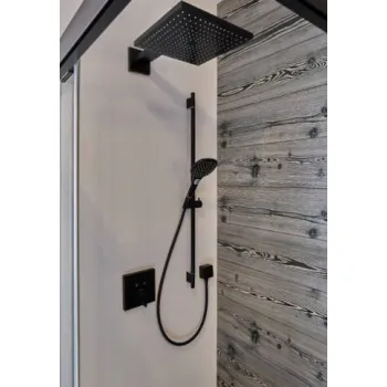 Dušo galva Hansgrohe Raindance E 300 1jet, su laikikliu ant sienos, L=390 mm, matinė juoda