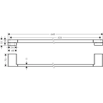 Hansgrohe AddStoris rankšluosčių laikiklis, 65 cm, matinė juoda 41747670