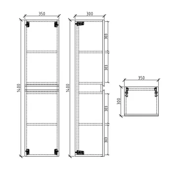 Aukštas spintas OZE HARMONIE 1400mm Baltas matinė