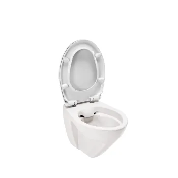 Pakabinamas Tualetes Podas Sanindusa Cetus 48 Rimfree su Soft Close easyclip dangčiu, Baltas
