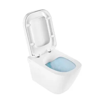 Pakabinamas tualeto puodas Sanindusa Look Rimfree su Soft Close Easyclip Slim dangčiu, Baltas