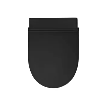 Pakabinamas Tualeto Podas Sanindusa Urb.y 48 Rimfree su Soft Close Easyclip Slim dangčiu, Juodas Matinis